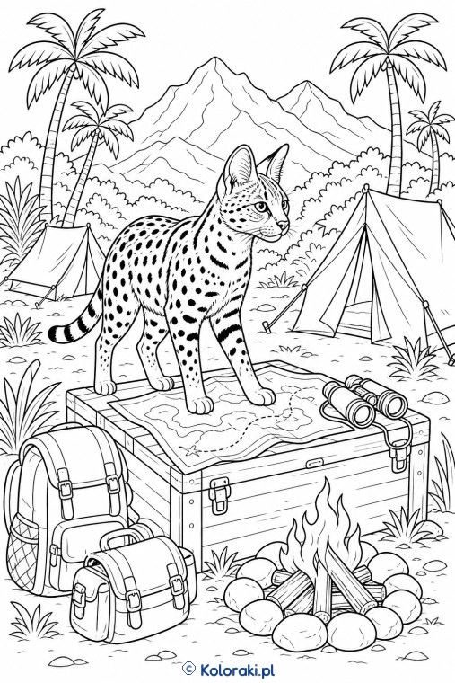 Safari w obozie ekspedycyjnym – kot safari