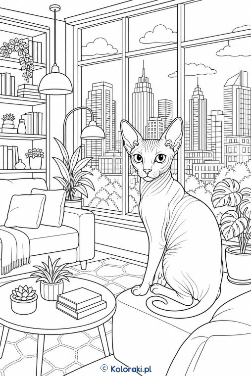 Dwelf w nowoczesnym apartamencie – kot dwelf