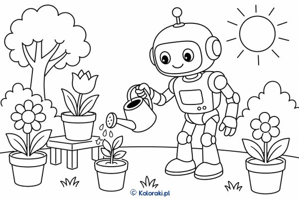 Robot podlewa ogródek