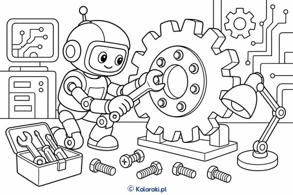 Robot naprawia koło zębate