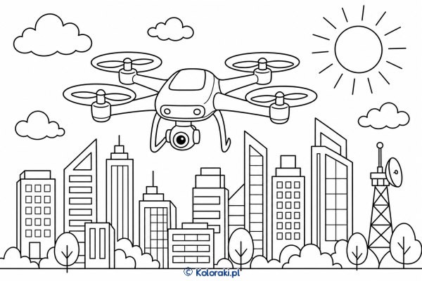Dron nad miastem