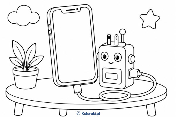 Smartfon przy ładowarce
