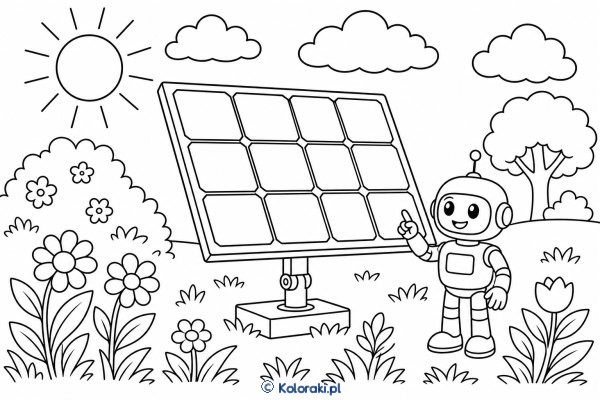 Panel słoneczny w ogrodzie