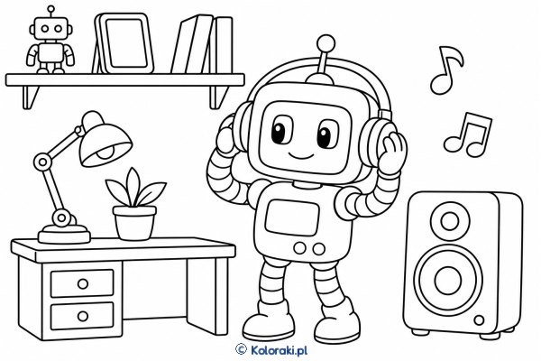 Robot słucha muzyki