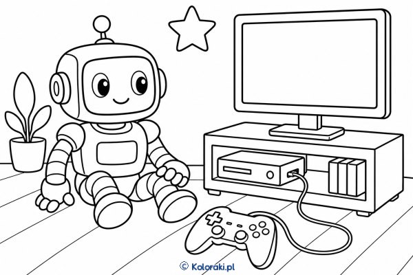 Robot z konsolą do gier