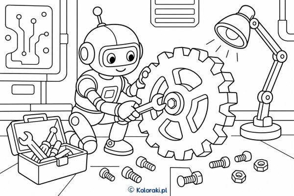 Robot naprawia koło zębate – scena 32