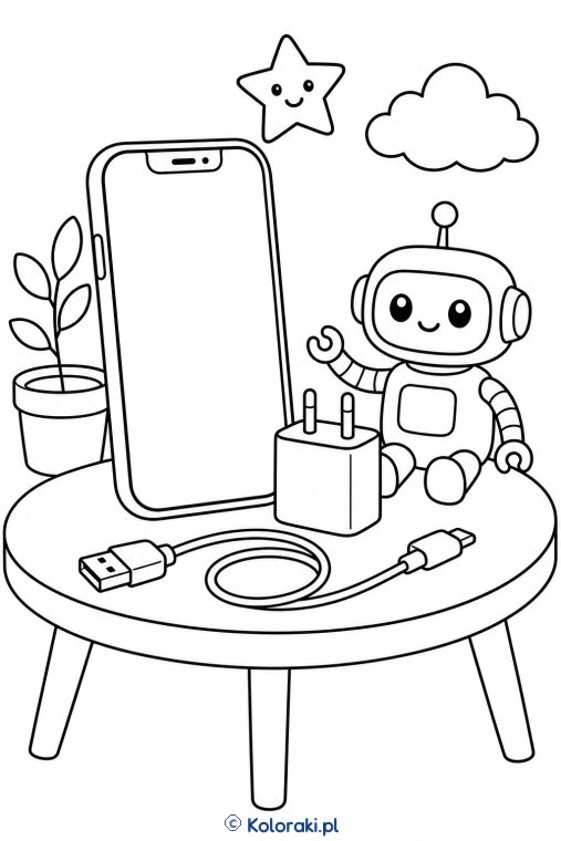 Smartfon przy ładowarce