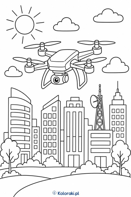 Dron nad miastem