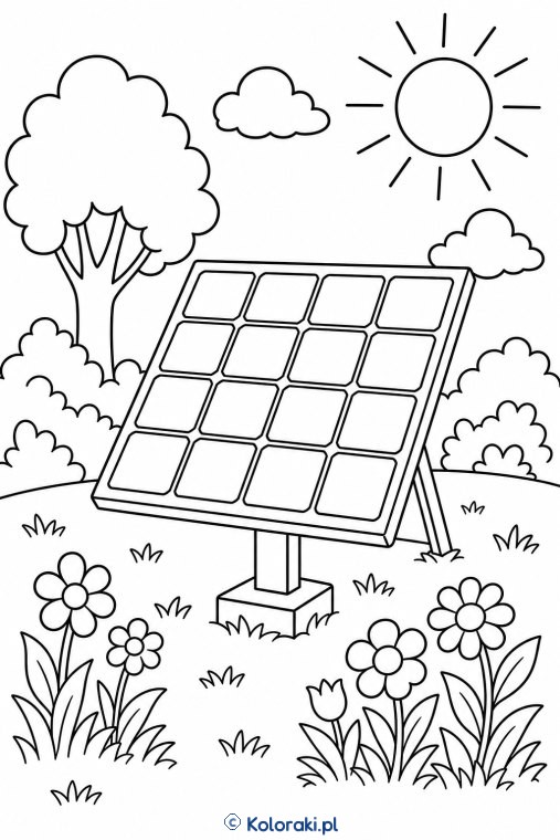 Panel słoneczny w ogrodzie