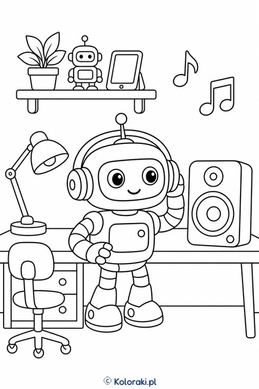 Robot słucha muzyki