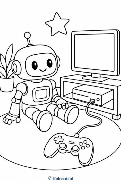 Robot z konsolą do gier