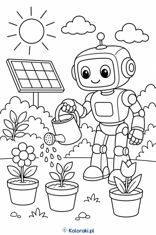Robot podlewa ogródek