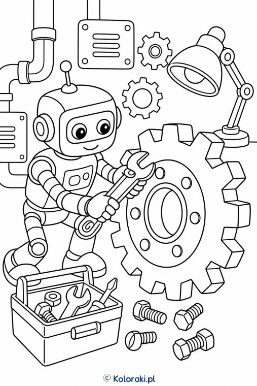 Robot naprawia koło zębate