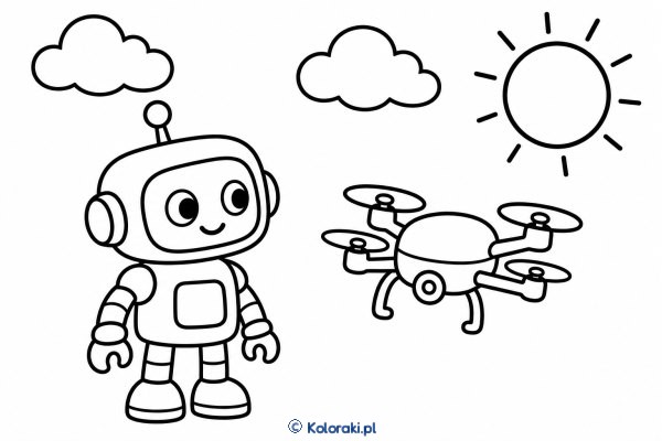 Robot z dronem
